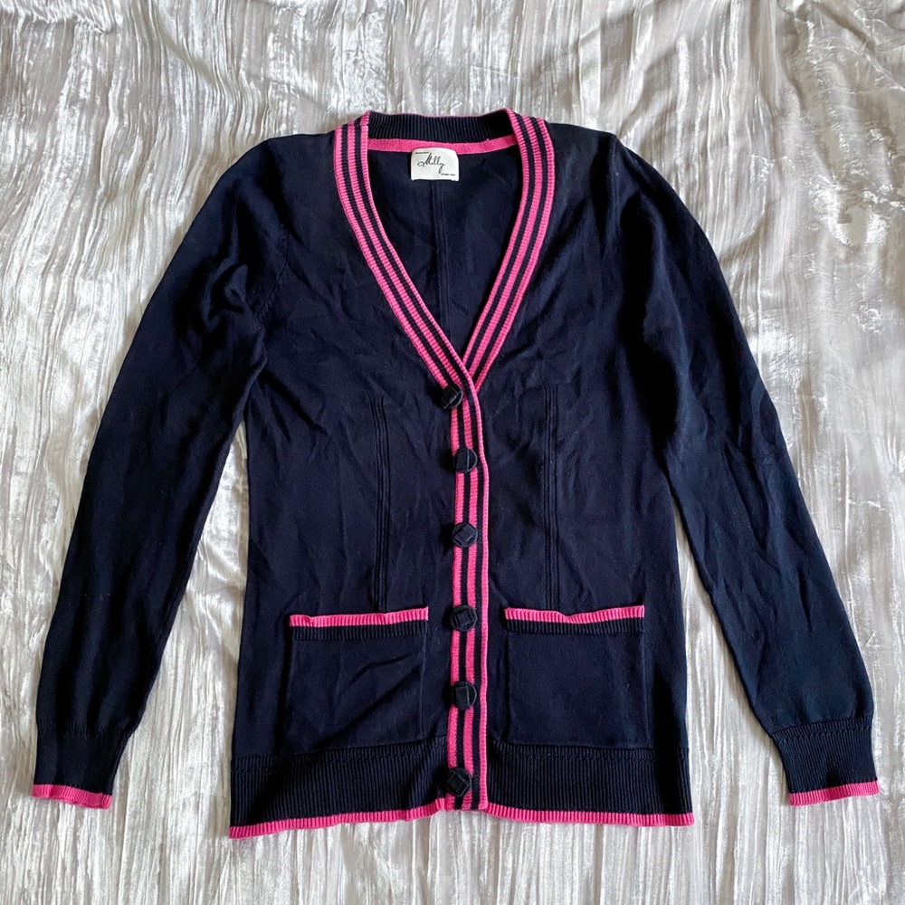 Milly navy blue and pink cardigan